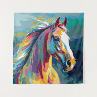 Watercolors Horse Head Illustration