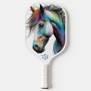 Watercolors Horse Head Illustration Two Pickleball Paddle