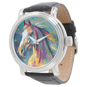 Watercolors Horse Head Illustration Watch