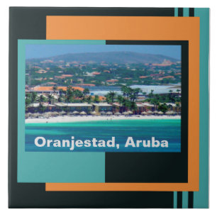 Watercolors of Oranjestad, Aruba Ceramic Tile