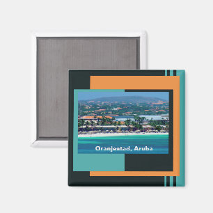 Watercolors of Oranjestad, Aruba Magnet