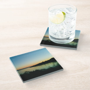 Watercolors on the Horizon Colour Photography Glass Coaster