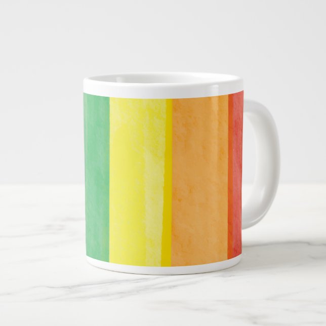 Watercolors Pride Rainbow Large Coffee Mug (Front Right)