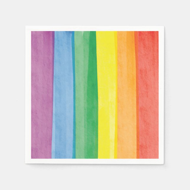 Watercolors Pride Rainbow Napkin (Front)