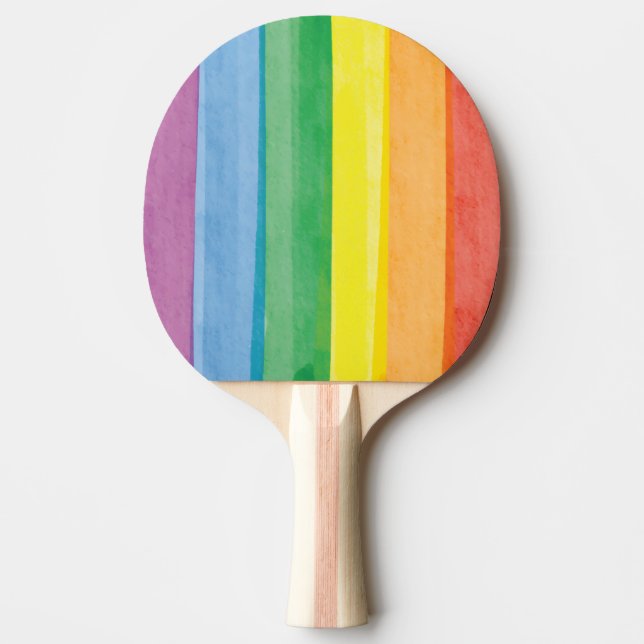 Watercolors Pride Rainbow Ping Pong Paddle (Front)