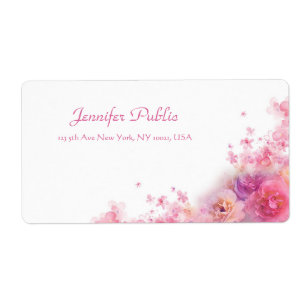 Watercolors Roses Floral Modern Chic Handwritten