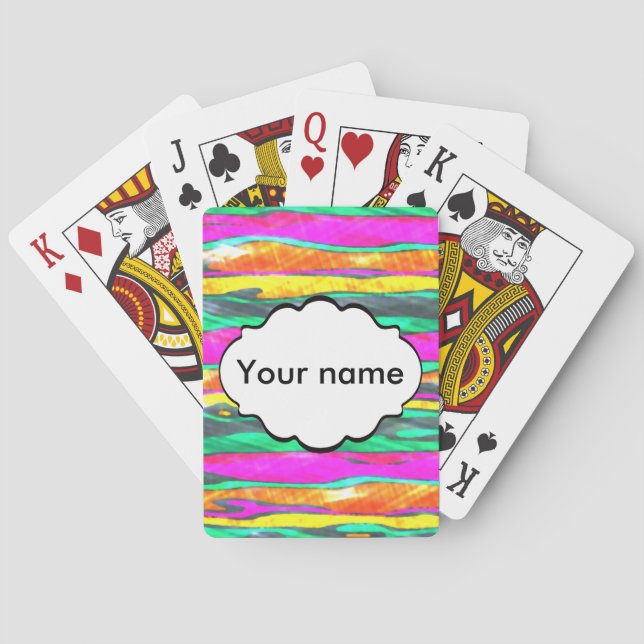 Watercolors stripes playing cards (Back)