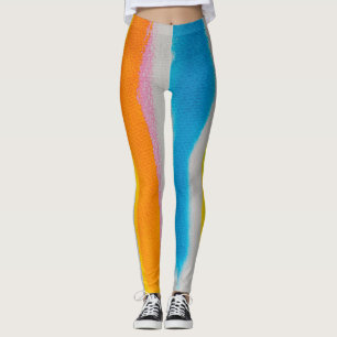 Watercolors stripes texture leggings