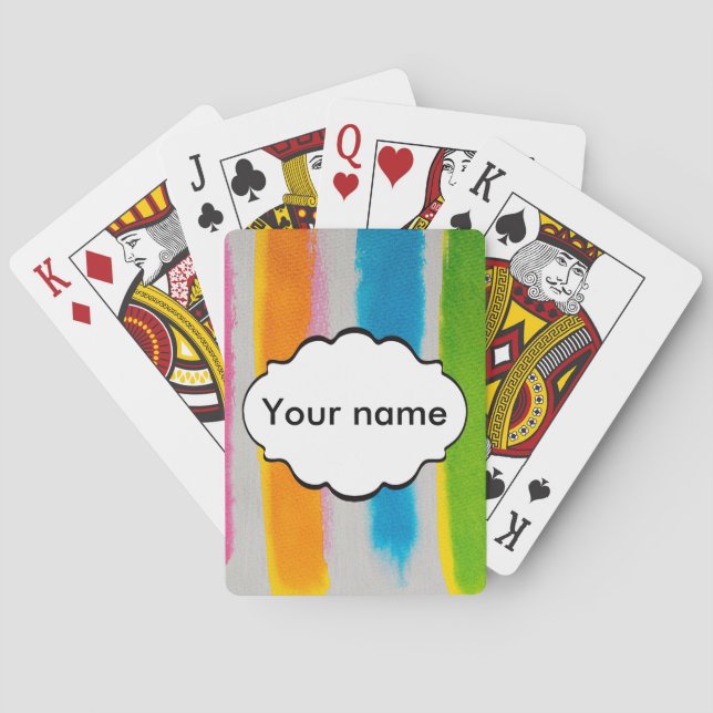 Watercolors stripes texture playing cards (Back)