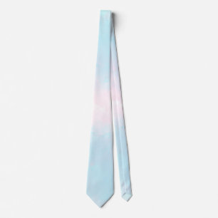 Watercolors Teal Blue Pink Pastels Wedding Tie