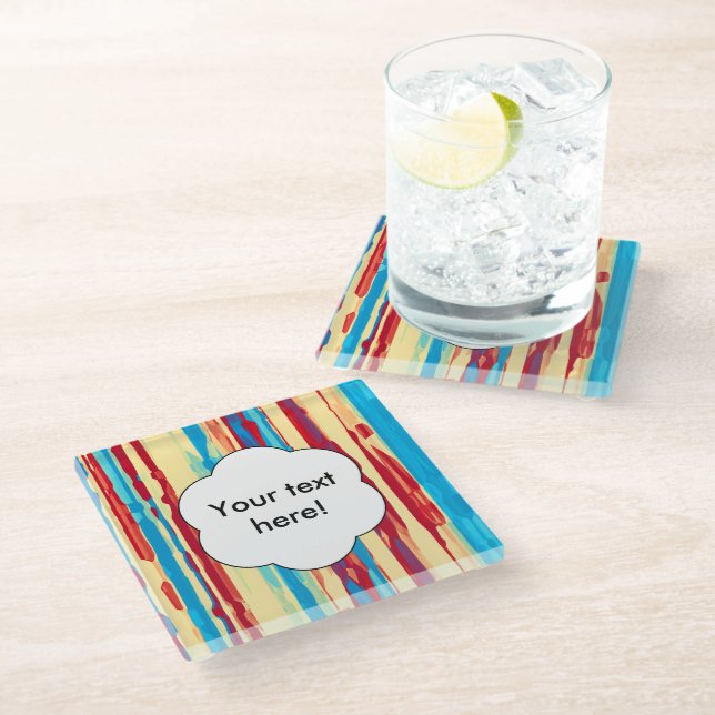 Watercolors texture glass coaster (Angled)