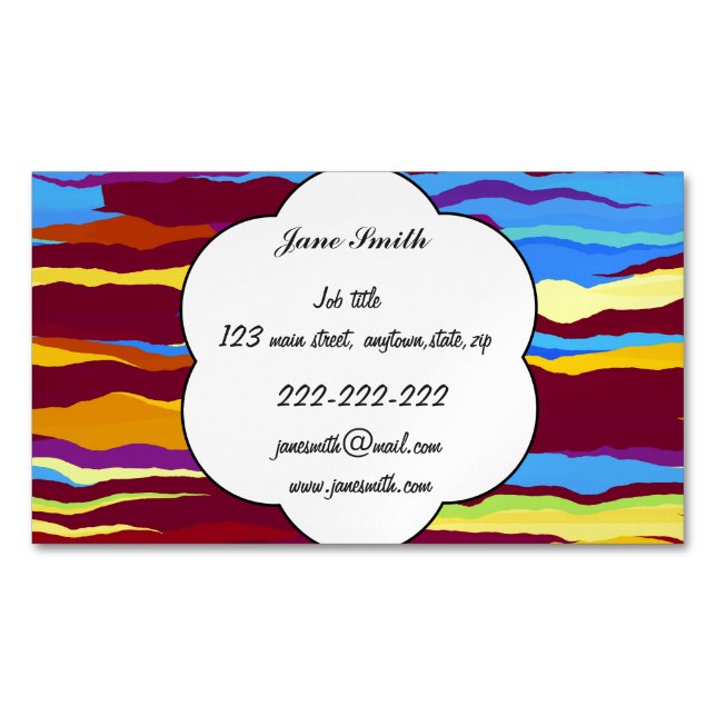Watercolors waves abstract design 	Magnetic business card (Front)