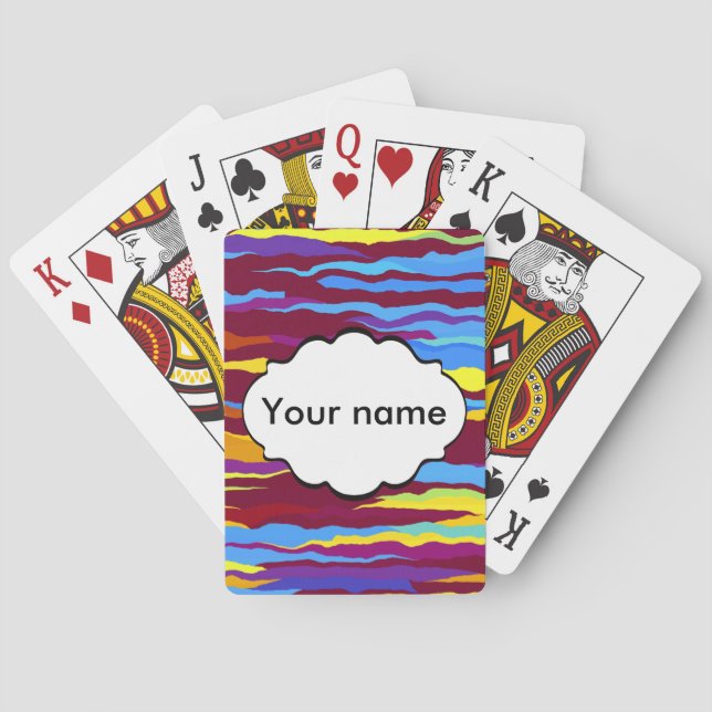 Watercolors waves abstract design playing cards (Back)