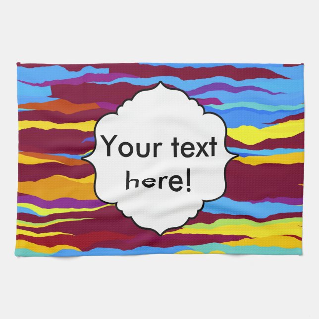 Watercolors waves abstract design tea towel (Horizontal)