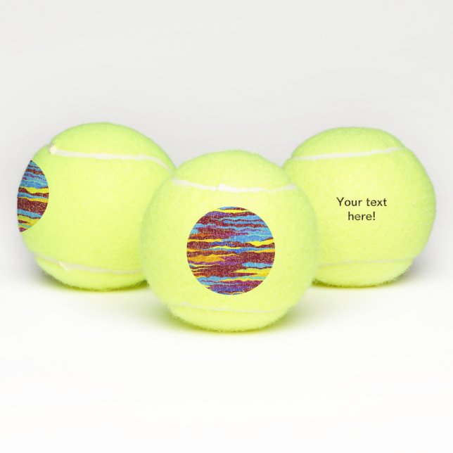 Watercolors waves abstract design tennis balls (Multi)