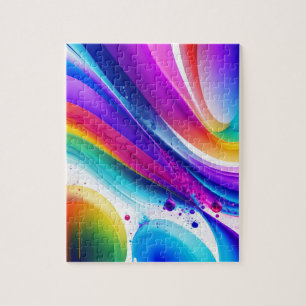 Watercolors Waves Melting Colors Abstract Jigsaw Puzzle