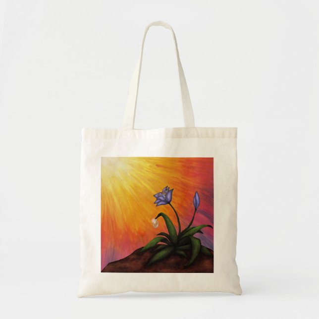 watercolour art flower with a waterdrop in light C Tote Bag (Front)