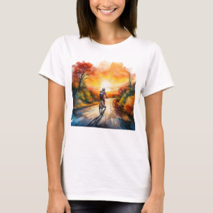 Watercolour Autumn Bike Ride – Cycling Adventure A T-Shirt