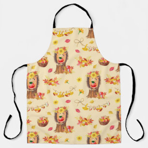 Watercolour Autumn seamless pattern. Cute watercol Apron