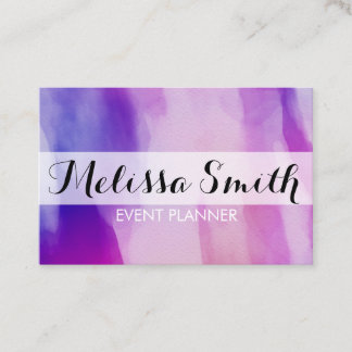Watercolour Background Purple Pink Bussines Card
