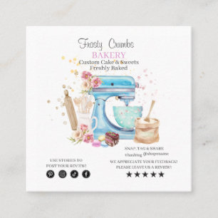 Watercolour Bakery Business  APPOINTMENT  Square Business Card