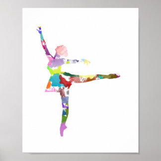 Watercolour Ballerina Poster