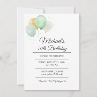Watercolour balloon invite