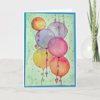 WATERCOLOUR BALLOONS CARD