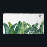 Watercolour Banana Palm Leaves Personalised Desk Mat<br><div class="desc">Add a tropical accent to your workspace with this watercolor desk mat. It features watercolor palm leaves. Personalise by adding your details. This tropical desk mat is perfect as a gift.</div>