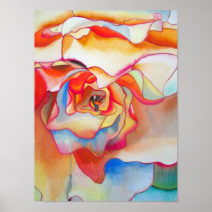 Watercolour begonia abstract original fine art poster