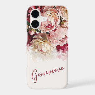 Watercolour Blooms Elegant Peony Custom Name