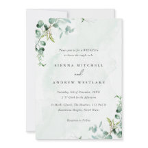 Watercolour Blue Eucalyptus Greenery Wedding 