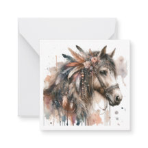 Watercolour Boho Horse Note Card 