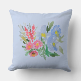 Watercolour bouquet throe pillow