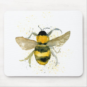 Watercolour bumblebee mouse pad