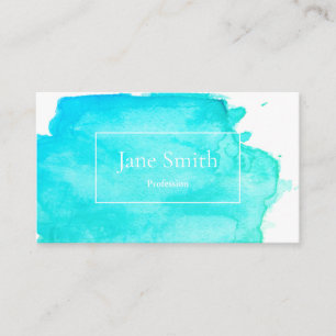 WATERCOLOUR BUSINESS CARD IN TURQUOISE