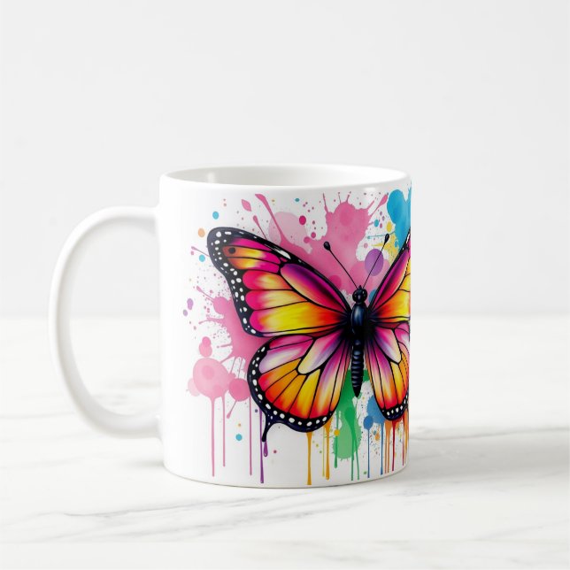 Watercolour butterfly coffee mug (Left)