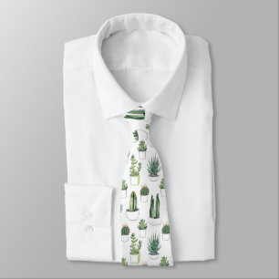 Watercolour Cacti & Succulent Tie