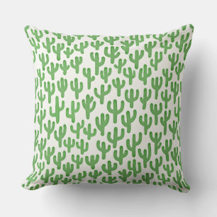 Watercolour Cactus Pattern - Green Cushion