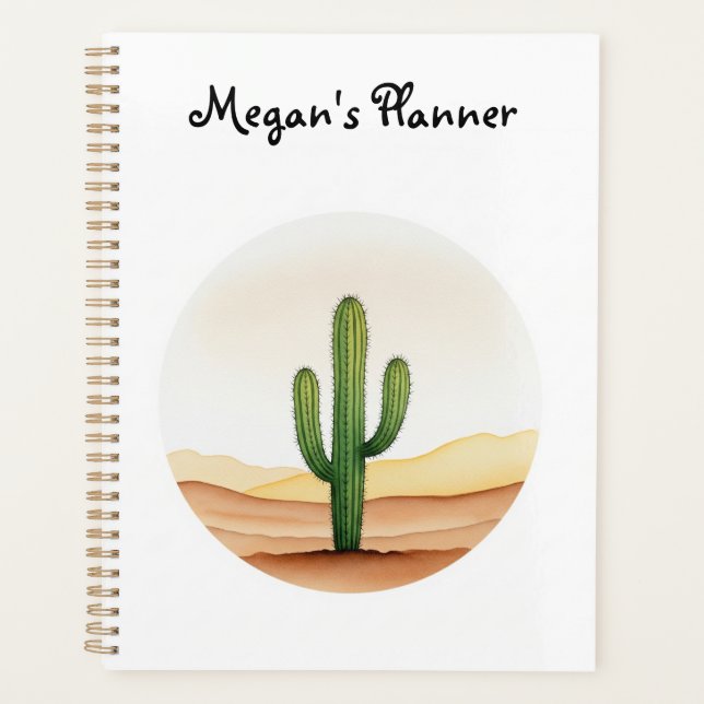 Watercolour cactus planner (Front)