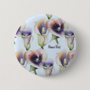 Watercolour Calla Lilies in Gradient Colours 6 Cm Round Badge
