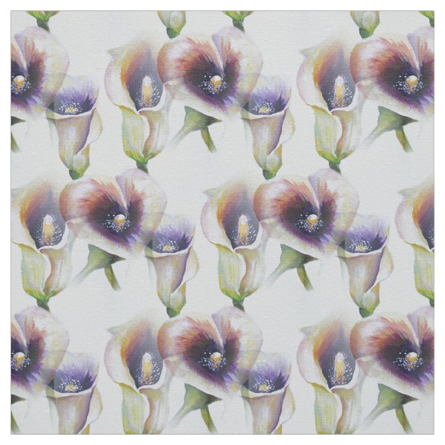 Watercolour Calla Lilies in Gradient Colours Fabric (Swatch)