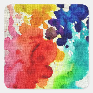 Watercolour Canvas Square Sticker