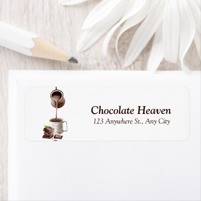 Watercolour Chocolate  Return Address Label (Insitu)