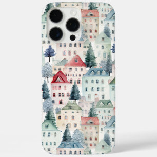 Watercolour Christmas Homes seamless pattern. iPhone 16 Pro Max Case