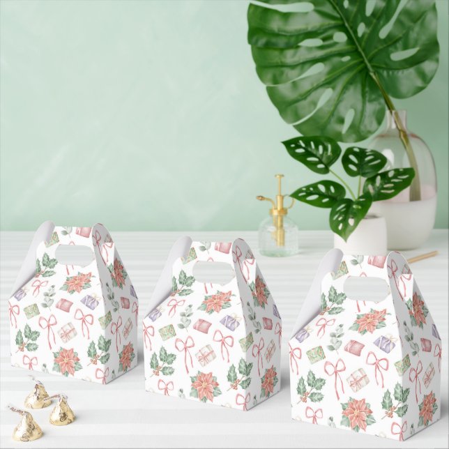 Watercolour Christmas Pattern  Favour Box (Multiple)