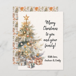 Watercolour Christmas Tree Greeting Card