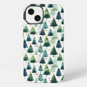 Watercolour Christmas Tree Seamless Pattern. iPhone 13 Case