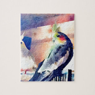 Watercolour Cockatiel Jigsaw Puzzle