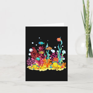 Watercolour Coral Reef With Fish, Beautiful Underw Card